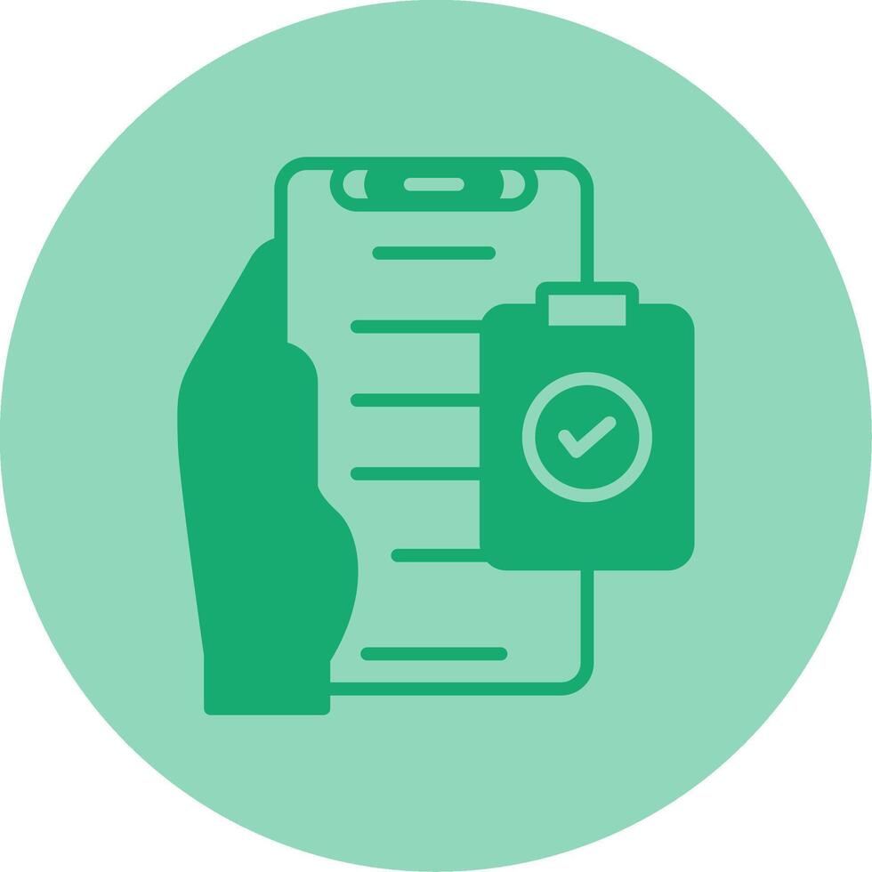 Check List Dual Tone Circle Icon vector