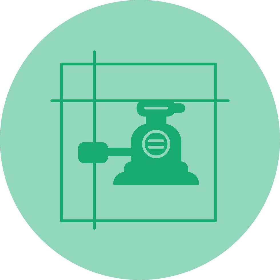Laser Level Dual Tone Circle Icon vector