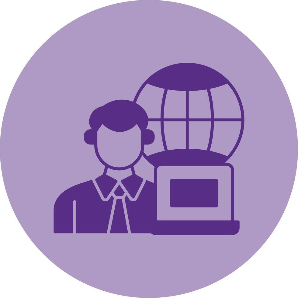 Remotely Working Dual Tone Circle Icon vector