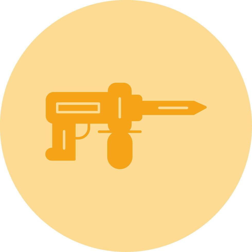 Hammer Drill Dual Tone Circle Icon vector