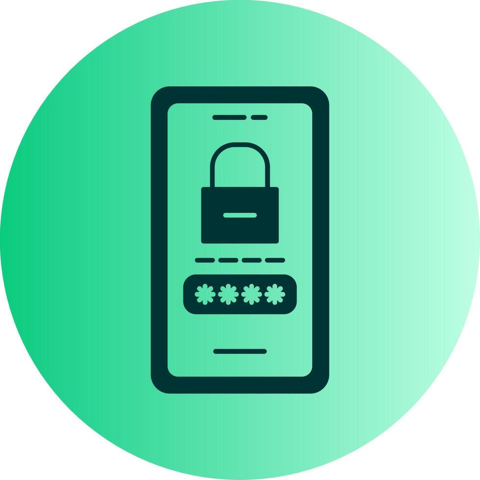Password Lock Dual Tone Gradient Circle Icon vector