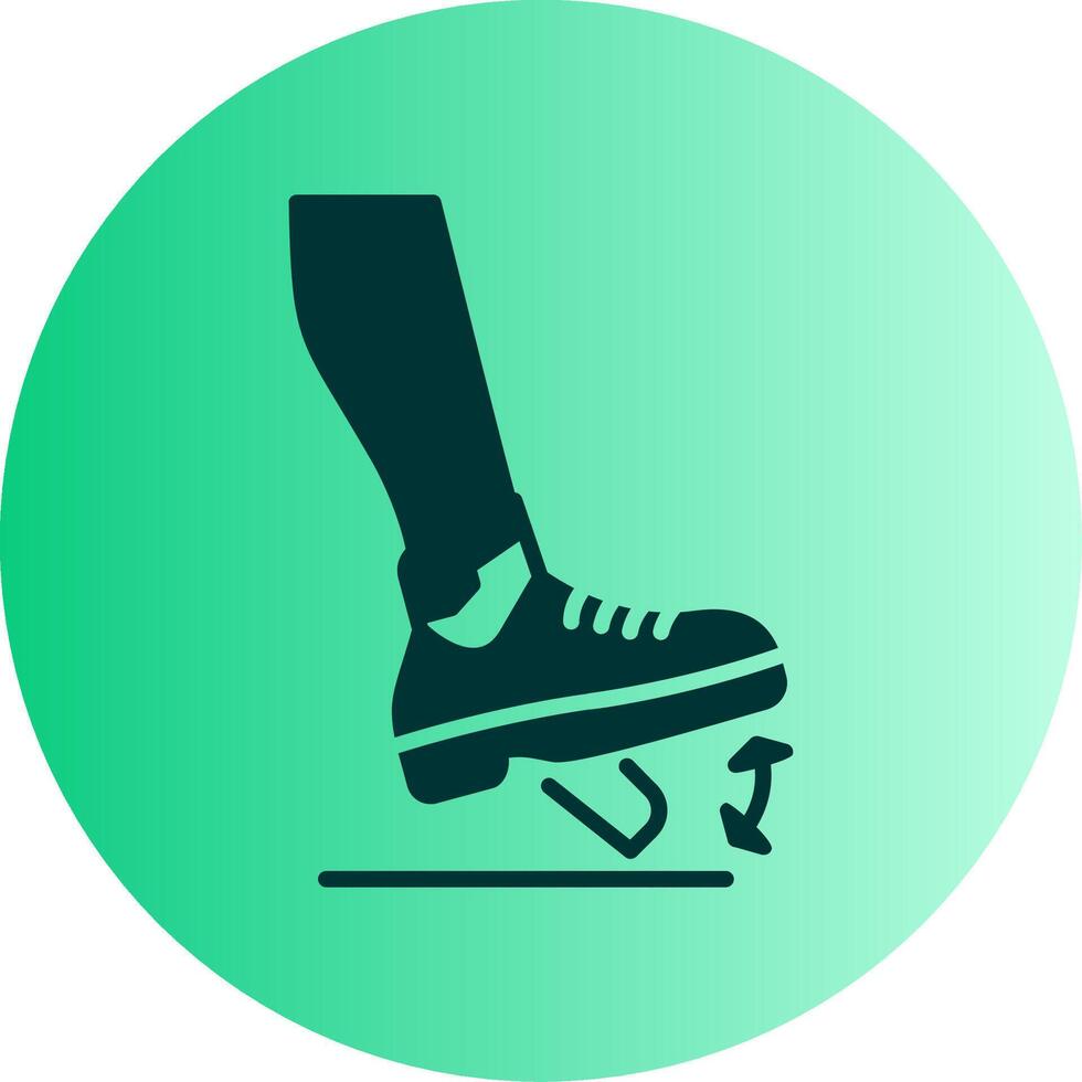 Ankle Flex Dual Tone Gradient Circle Icon vector