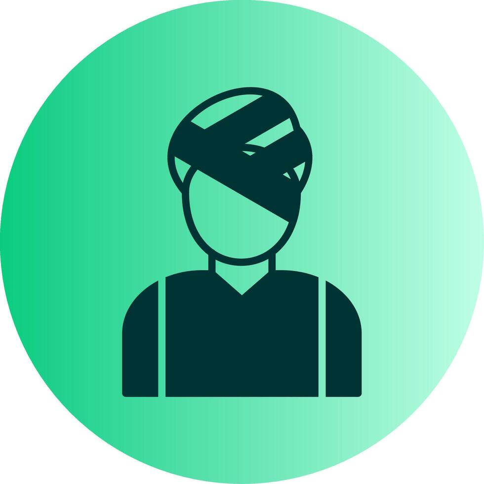 Head Injury Dual Tone Gradient Circle Icon vector