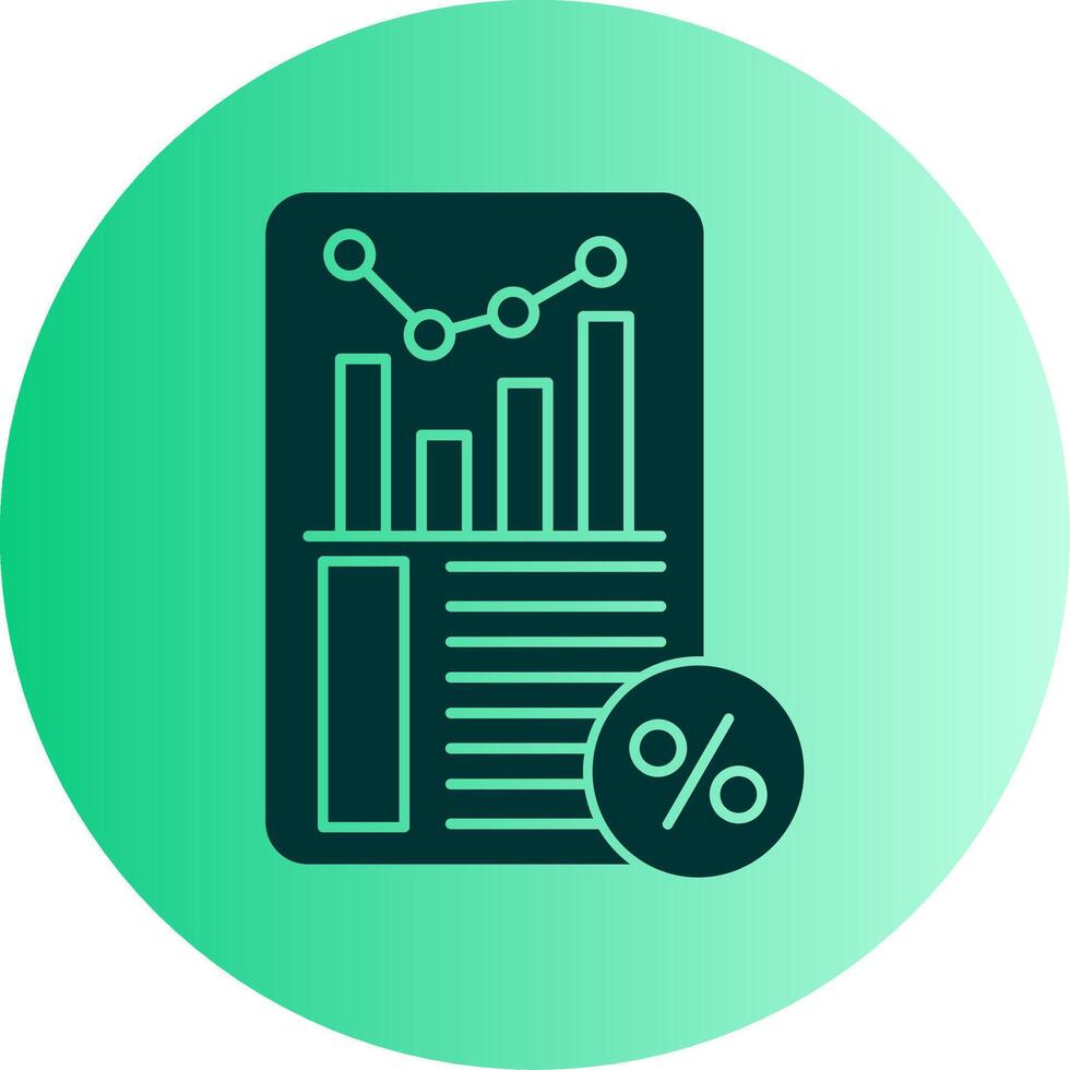 Sales Report Dual Tone Gradient Circle Icon vector