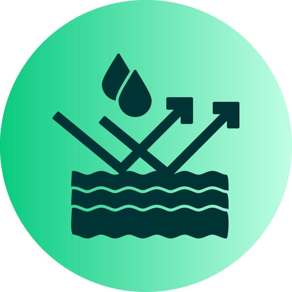 Water Resistant Dual Tone Gradient Circle Icon vector