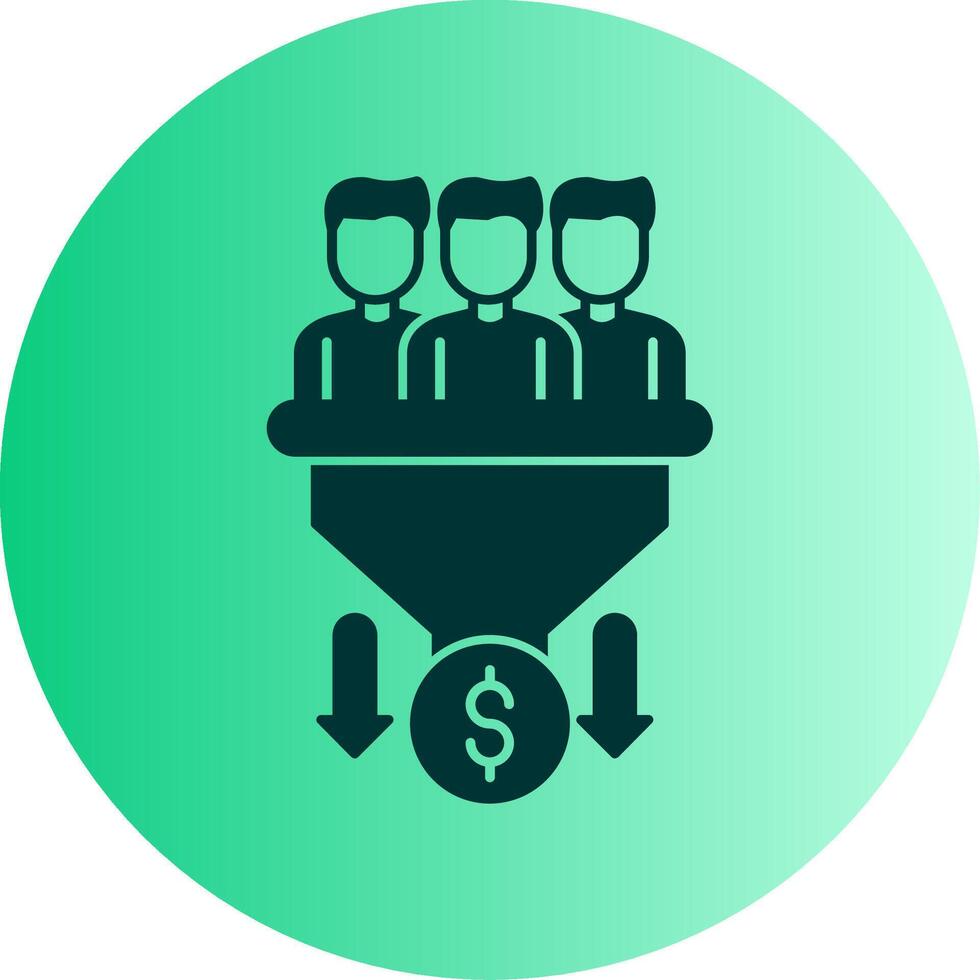 Sales PipeDual Tone Gradient Circle Dual Tone Gradient Circle Icon vector