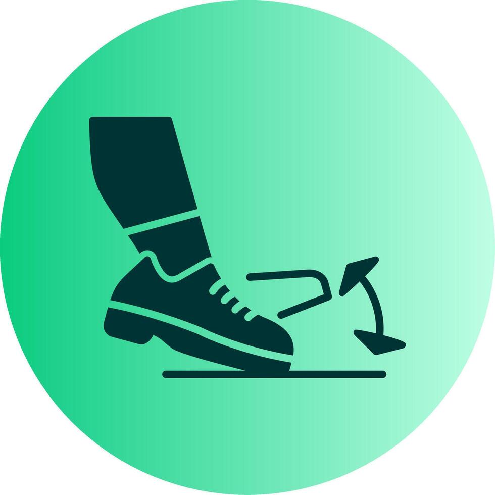 Toe Tap Dual Tone Gradient Circle Icon vector