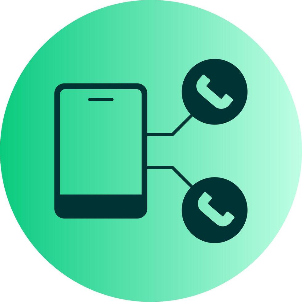 Automatic Call Distributor Dual Tone Gradient Circle Icon vector