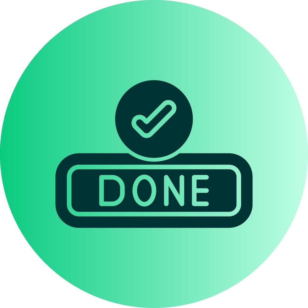 Done Dual Tone Gradient Circle Icon vector