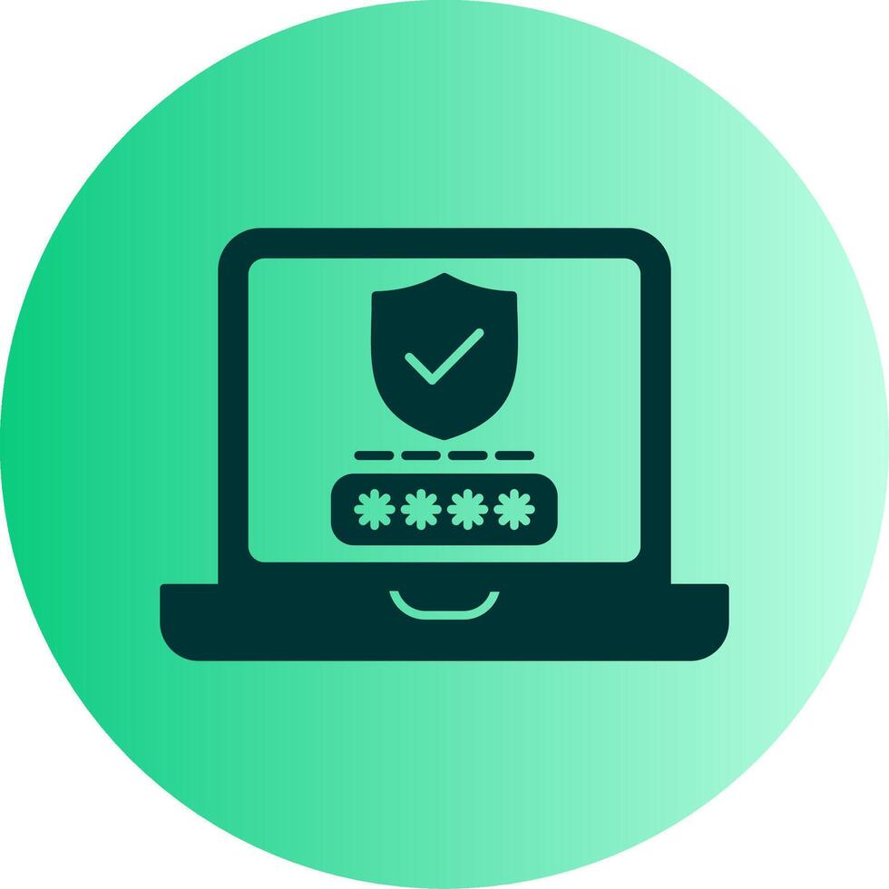 Password Protection Dual Tone Gradient Circle Icon vector