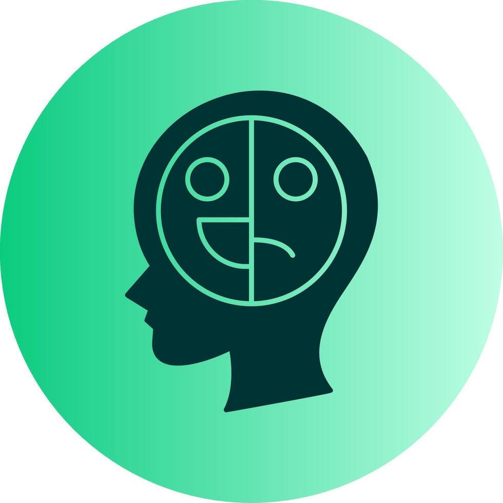 Mood Swings Dual Tone Gradient Circle Icon vector