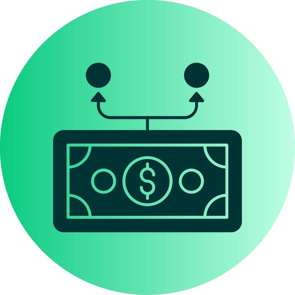Expenses Division Dual Tone Gradient Circle Icon vector