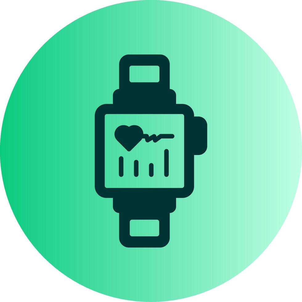 Smartwatch Dual Tone Gradient Circle Icon vector