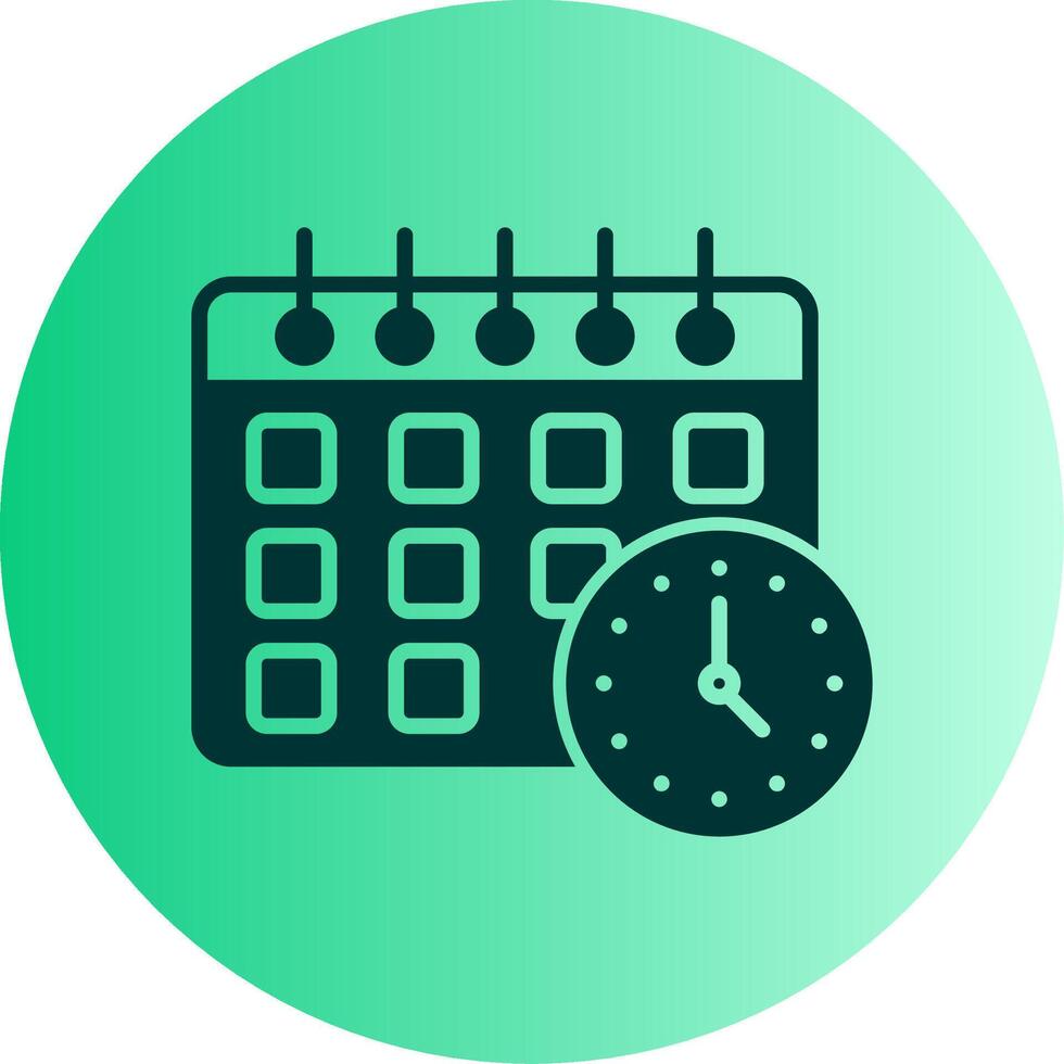 Planner Dual Tone Gradient Circle Icon vector