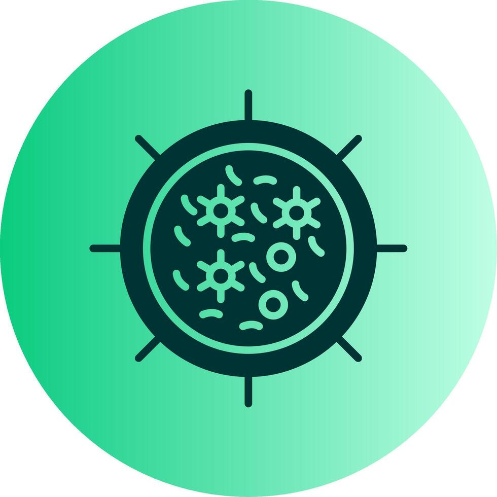 Bacteria Dual Tone Gradient Circle Icon vector