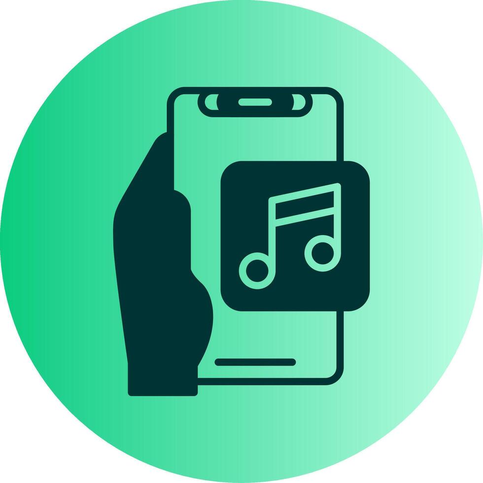 Music Player Dual Tone Gradient Circle Icon vector