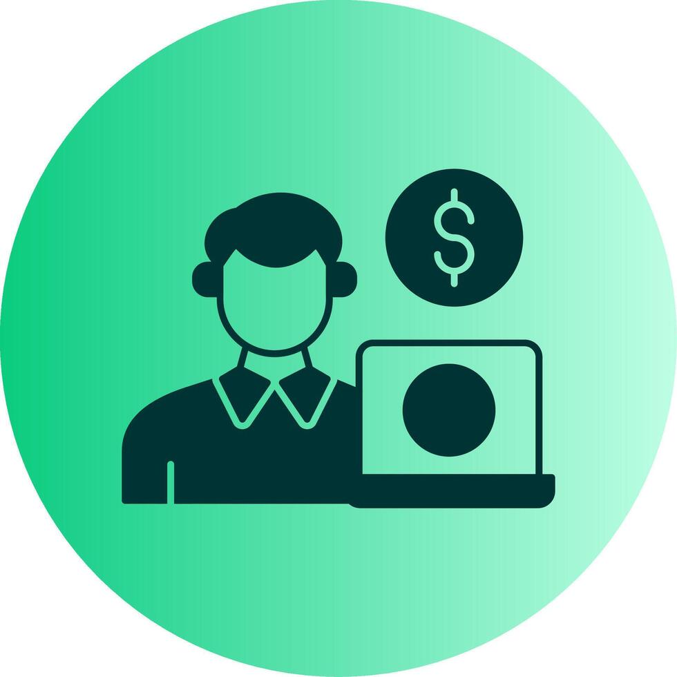 Freelancer Dual Tone Gradient Circle Icon vector