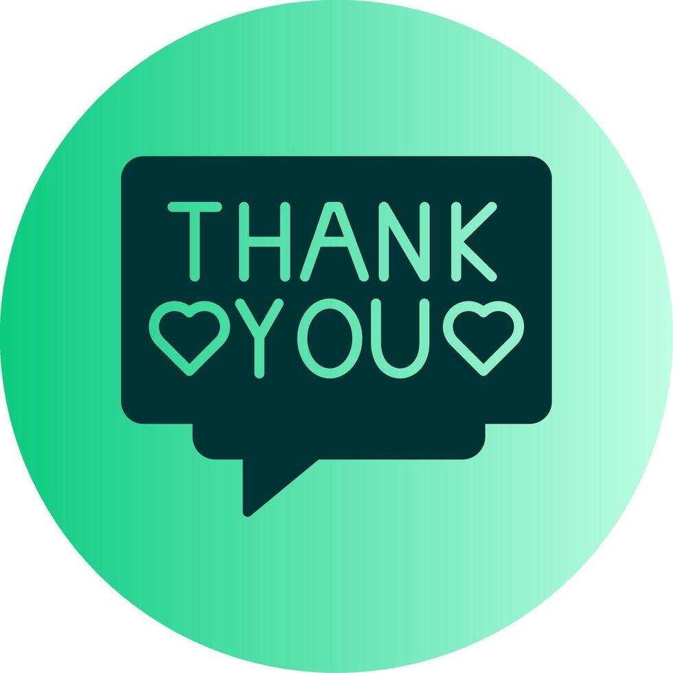 Thank You Dual Tone Gradient Circle Icon vector