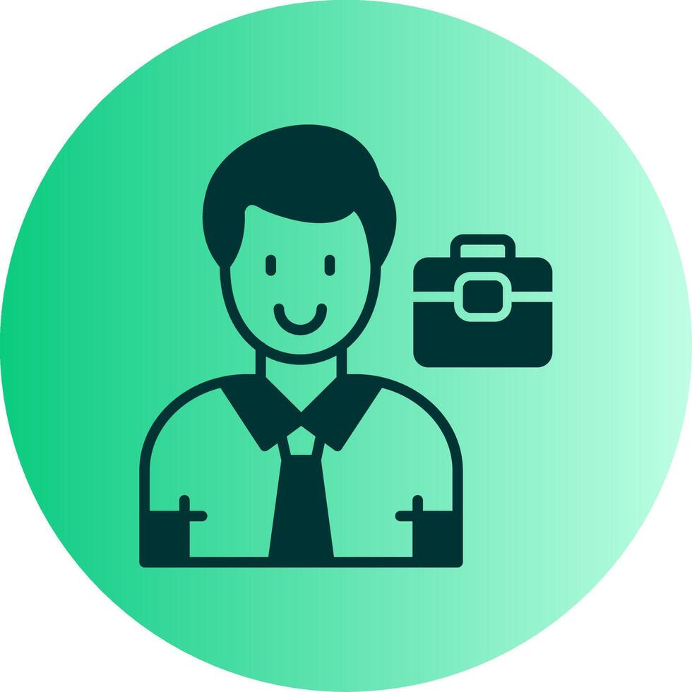 Businessman Dual Tone Gradient Circle Icon vector
