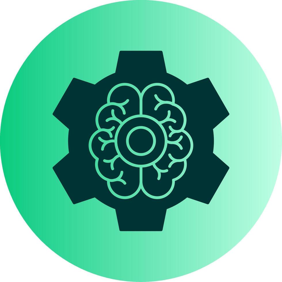 Brain Functions Dual Tone Gradient Circle Icon vector