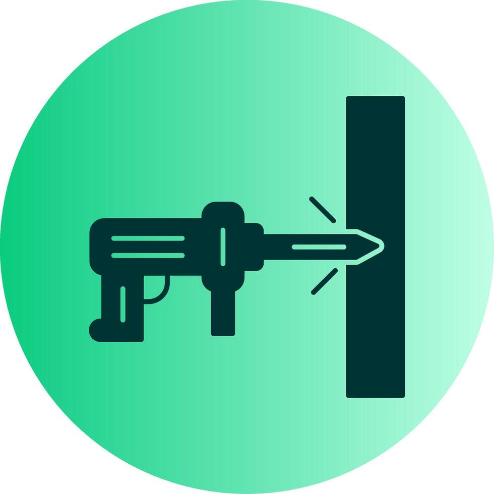 Hammer Drill Dual Tone Gradient Circle Icon vector