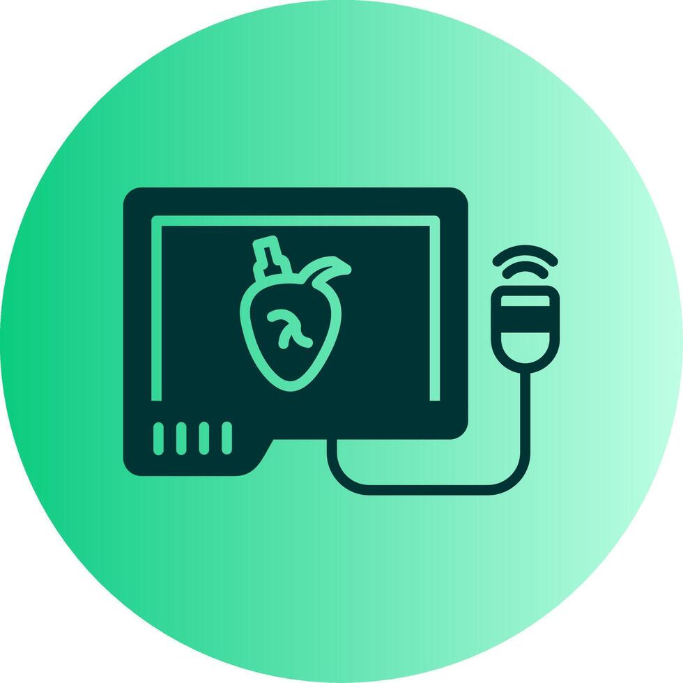 Echocardiogram Dual Tone Gradient Circle Icon vector