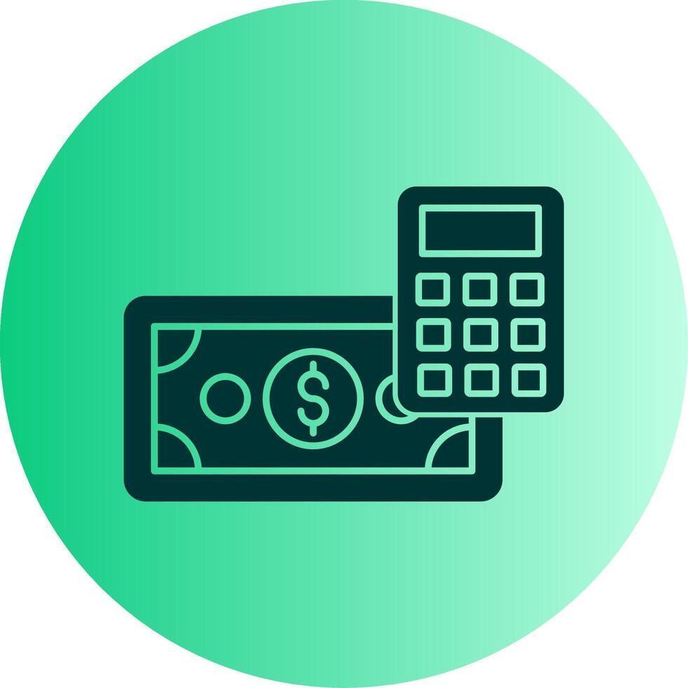Money Calculation Dual Tone Gradient Circle Icon vector