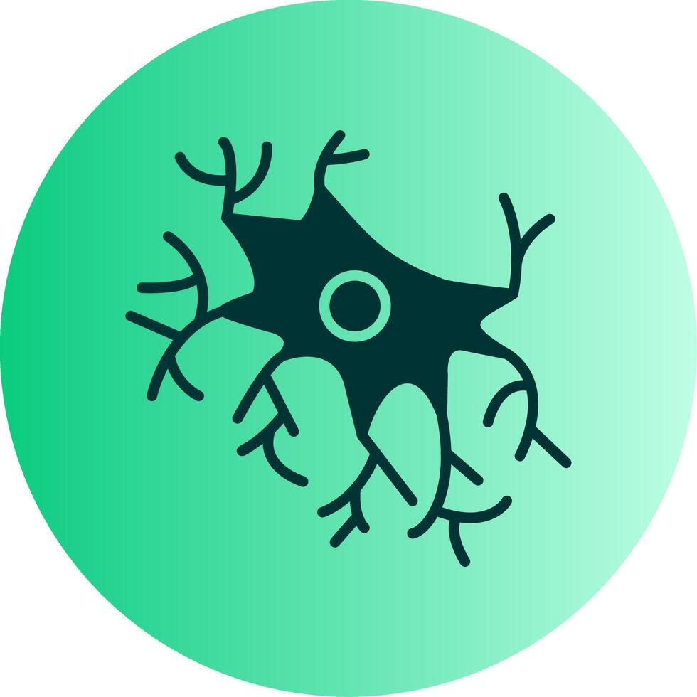 Astrocyte Dual Tone Gradient Circle Icon vector