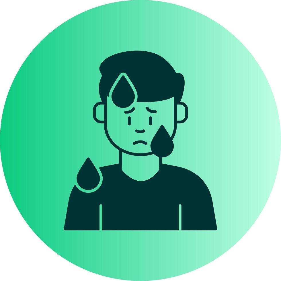 Male Sweating Dual Tone Gradient Circle Icon vector