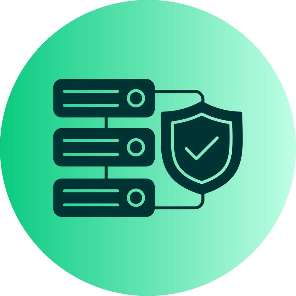 Data Protection Dual Tone Gradient Circle Icon vector