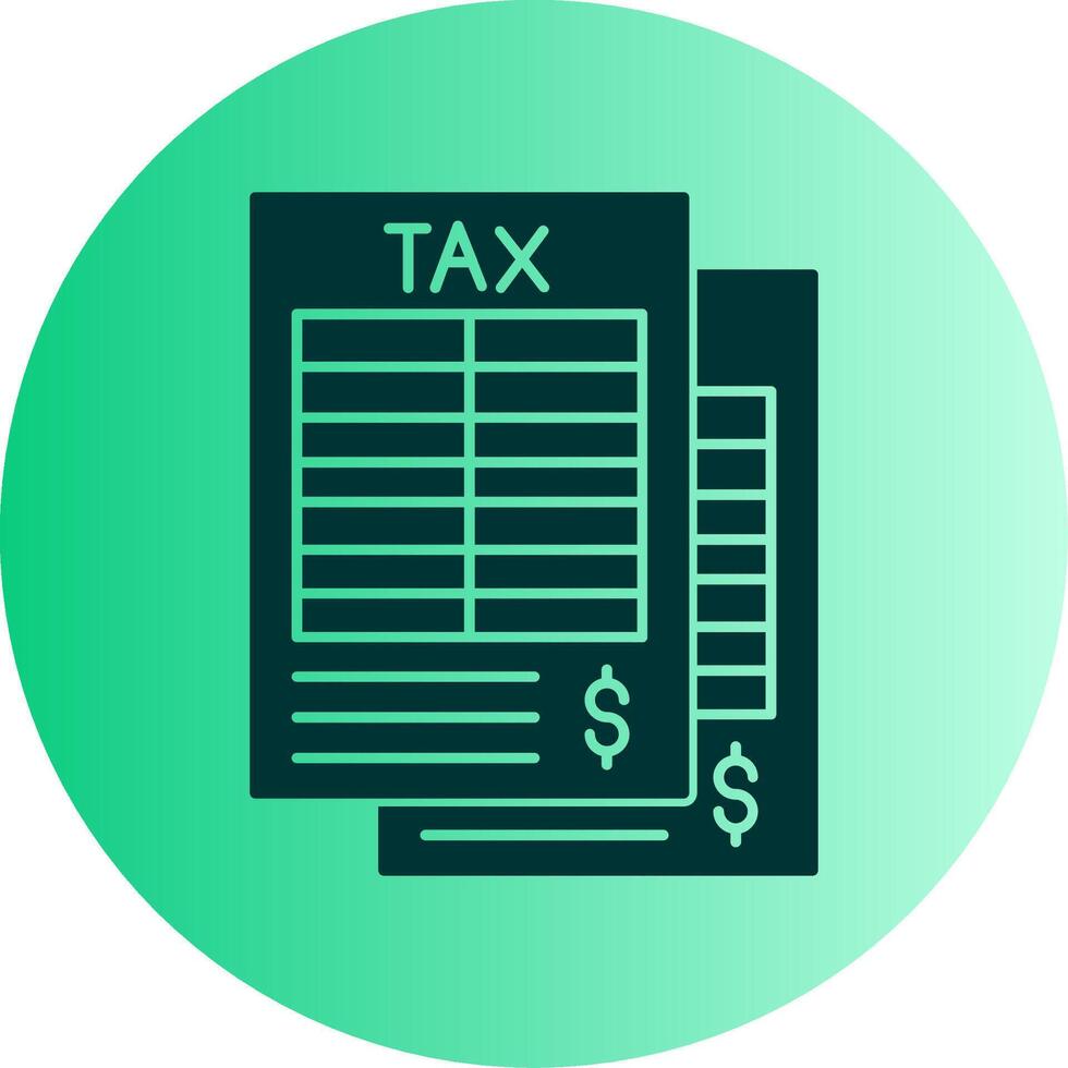 Tax Form Dual Tone Gradient Circle Icon vector