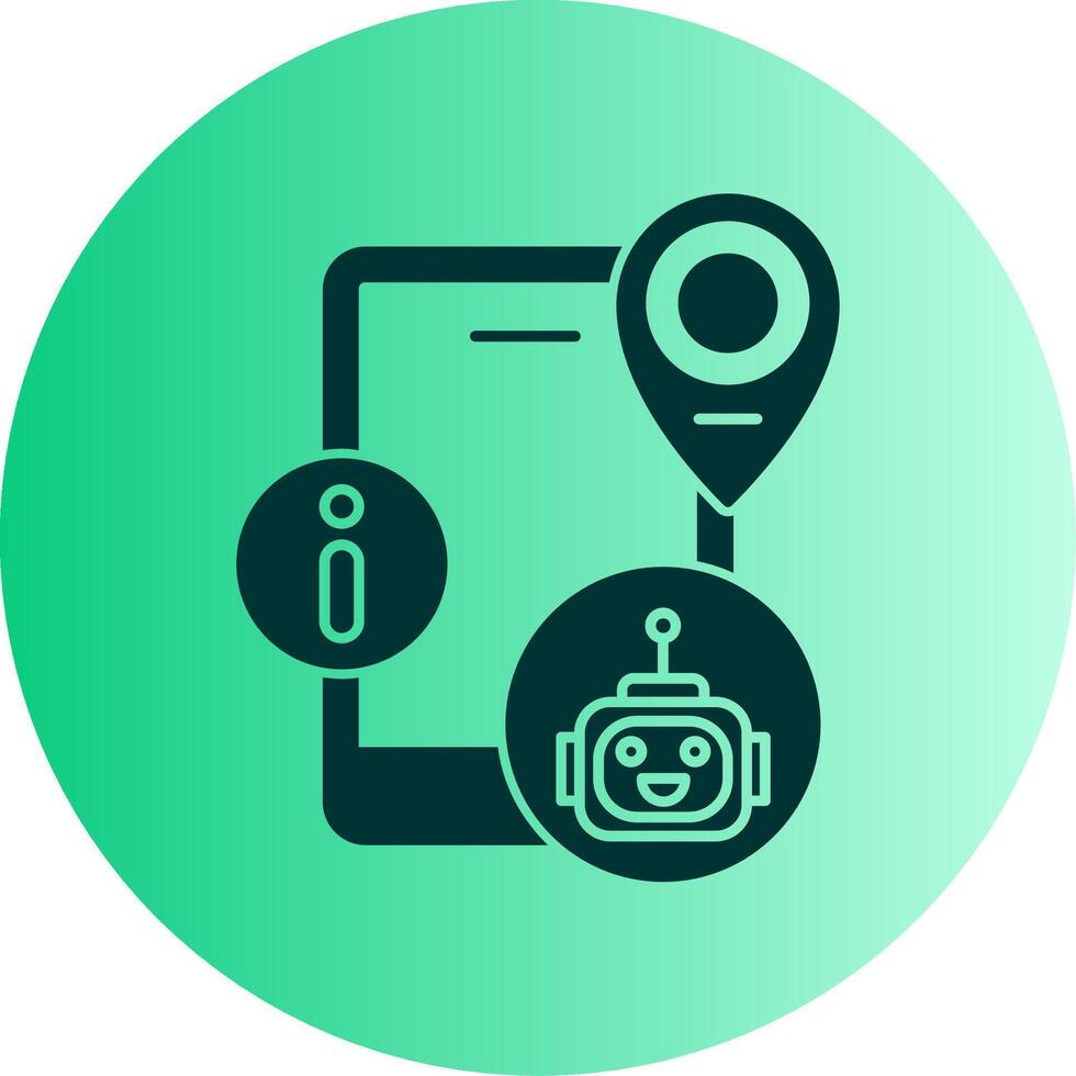 Virtual Assistant Dual Tone Gradient Circle Icon vector
