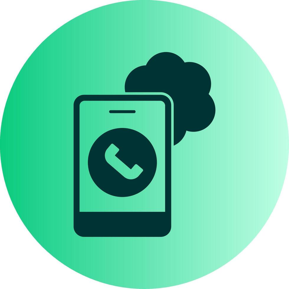 Cloud Based Calling Dual Tone Gradient Circle Icon vector