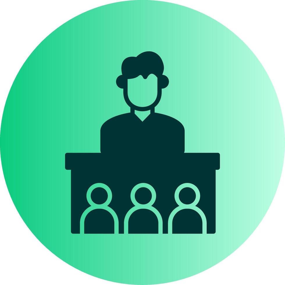 Coaching Dual Tone Gradient Circle Icon vector