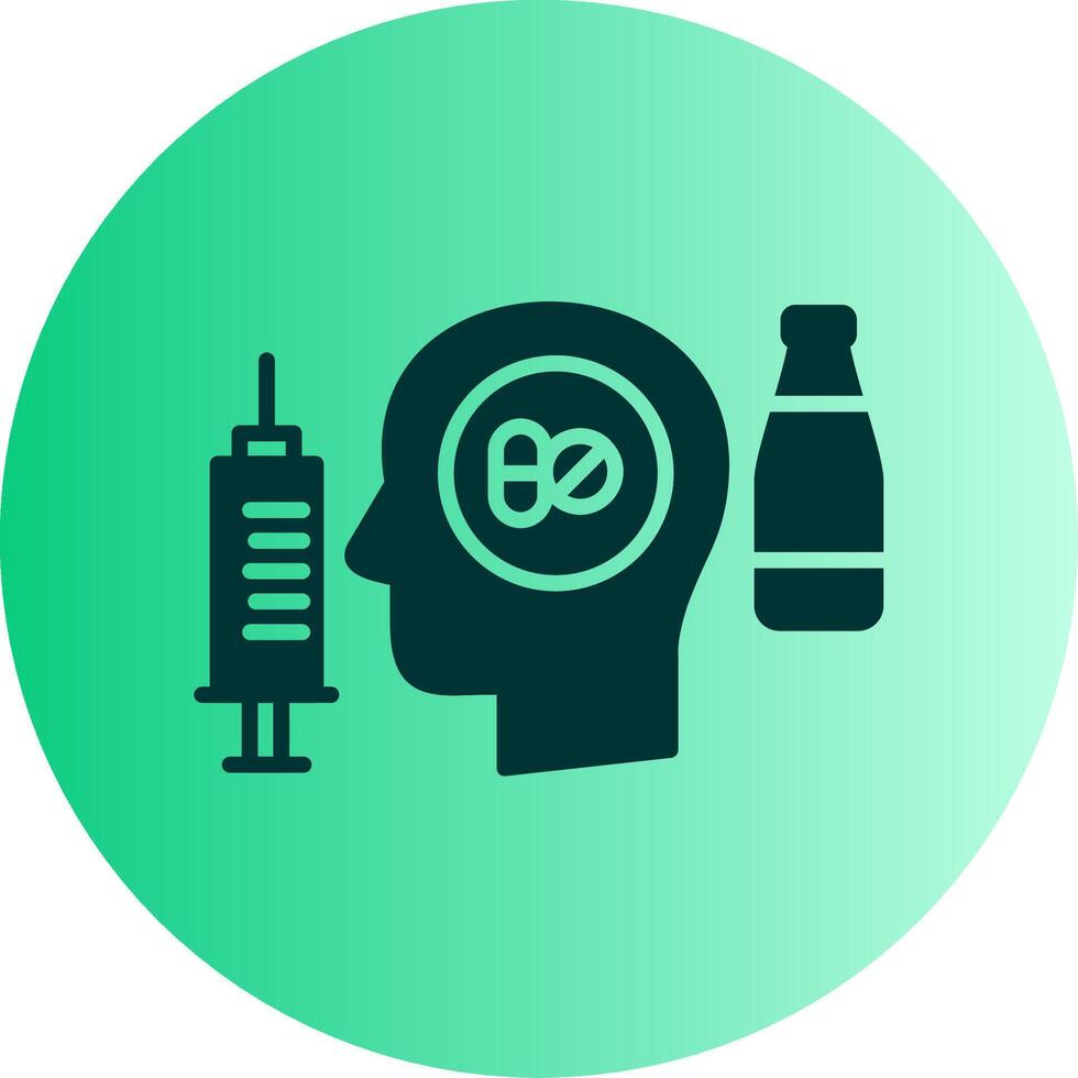 Addiction Dual Tone Gradient Circle Icon vector