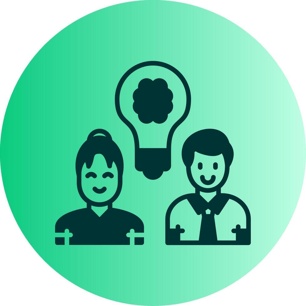 Team Idea Dual Tone Gradient Circle Icon vector