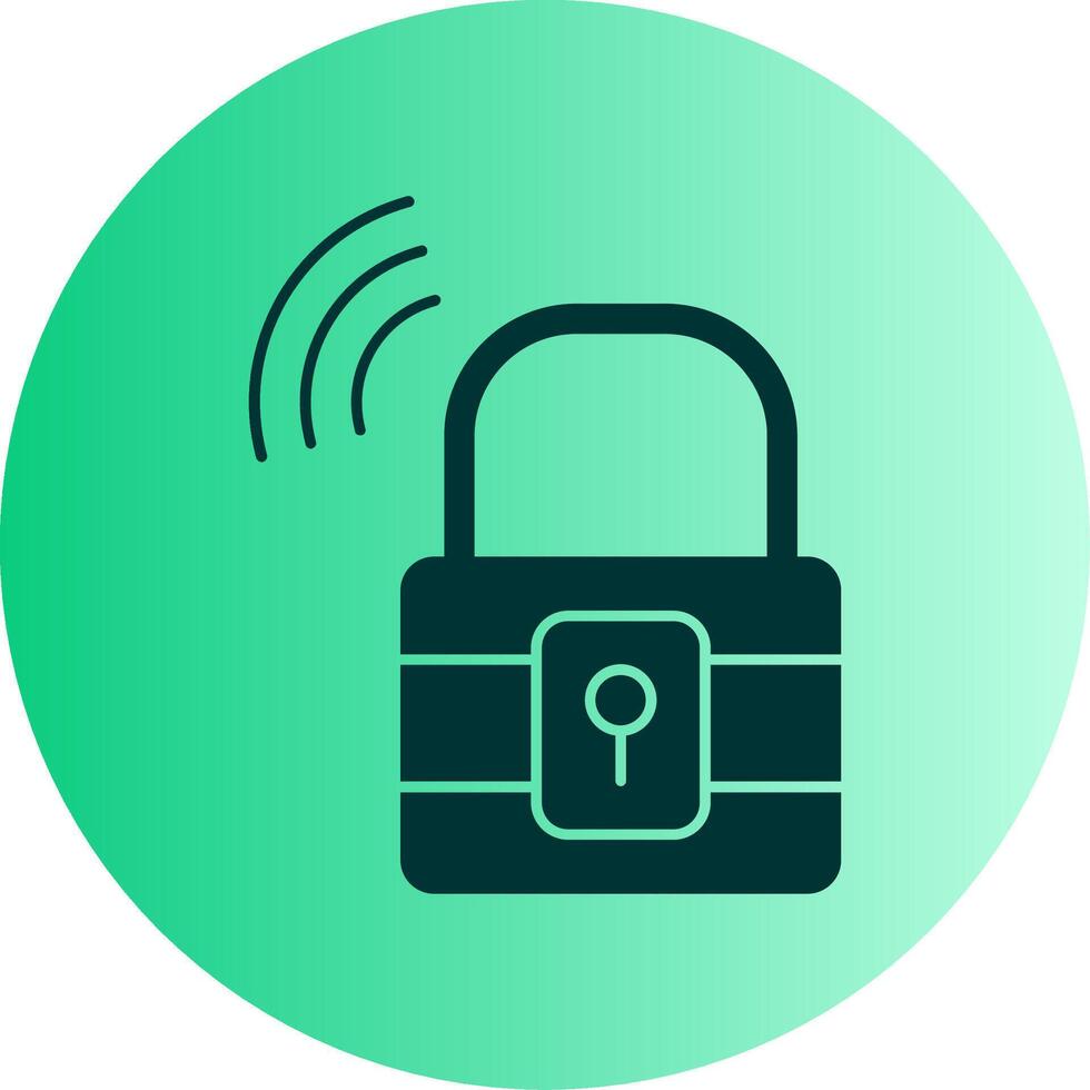 Padlock Dual Tone Gradient Circle Icon vector