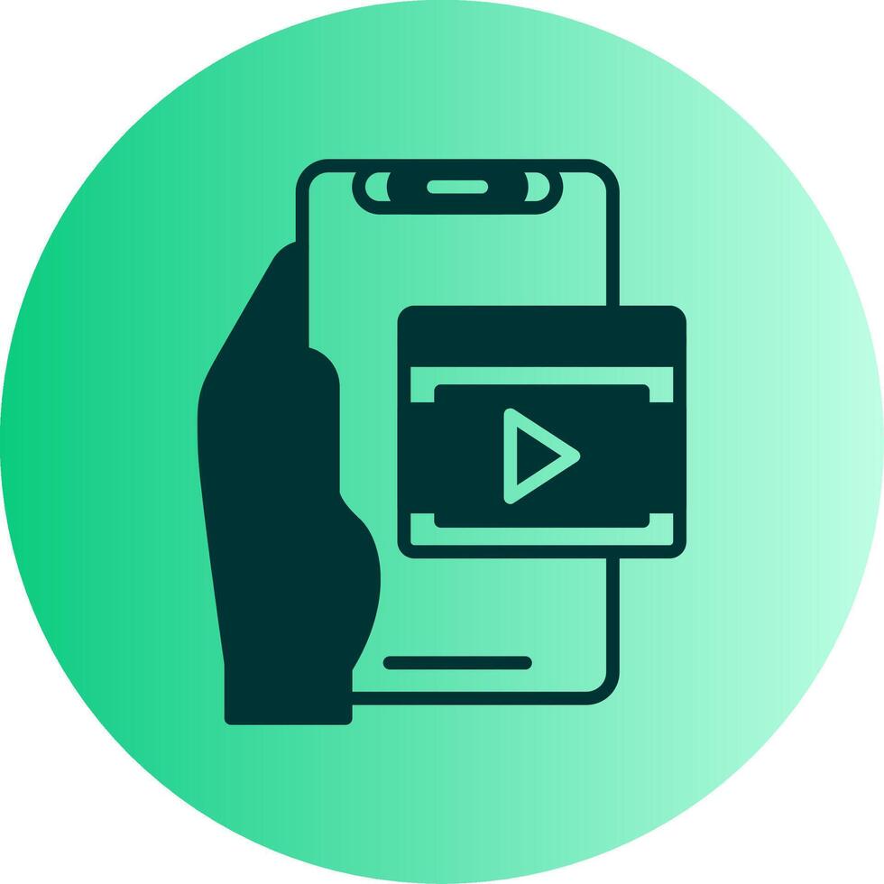Carousel Dual Tone Gradient Circle Icon vector
