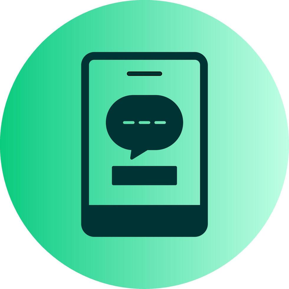 Phone Message Dual Tone Gradient Circle Icon vector