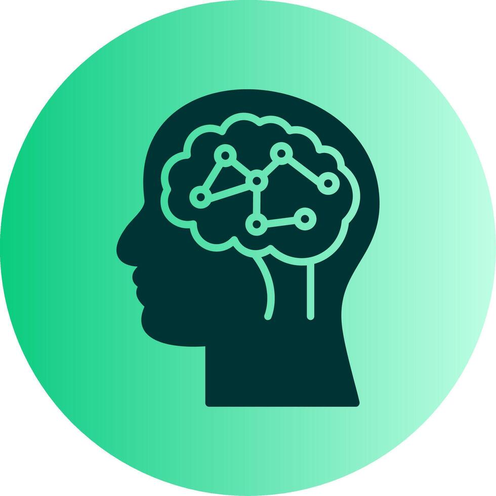 Neural Circuit Dual Tone Gradient Circle Icon vector