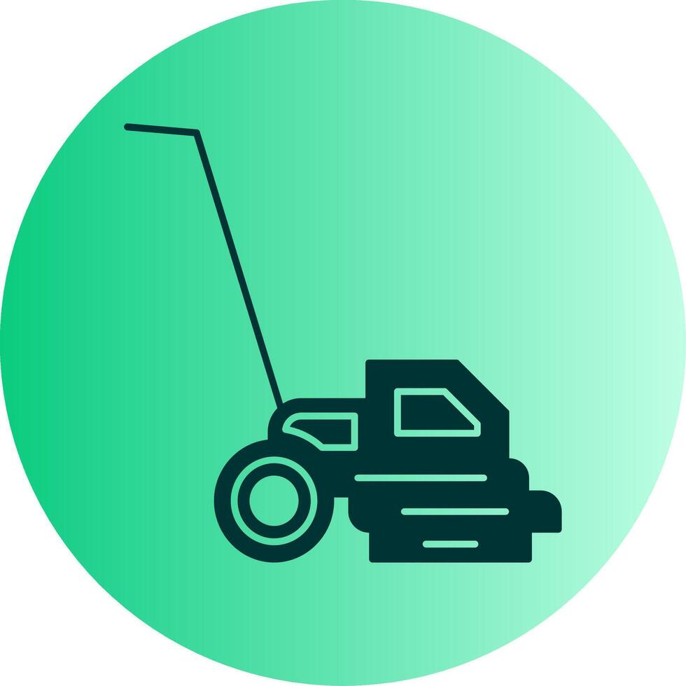 Lawn Mover Dual Tone Gradient Circle Icon vector