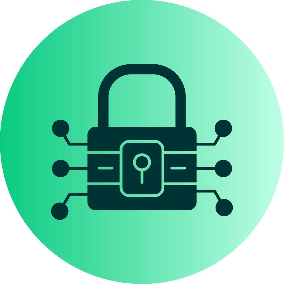 Lock Dual Tone Gradient Circle Icon vector
