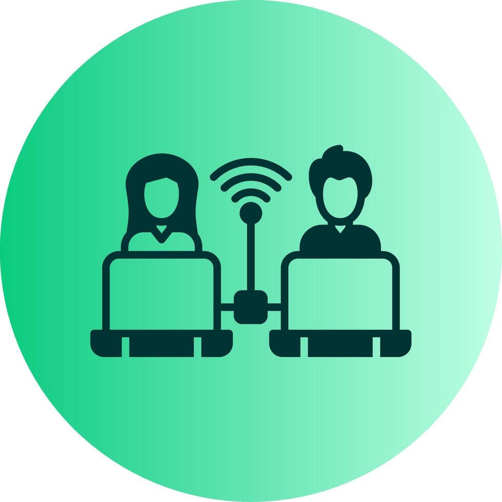 Remote Access Dual Tone Gradient Circle Icon vector
