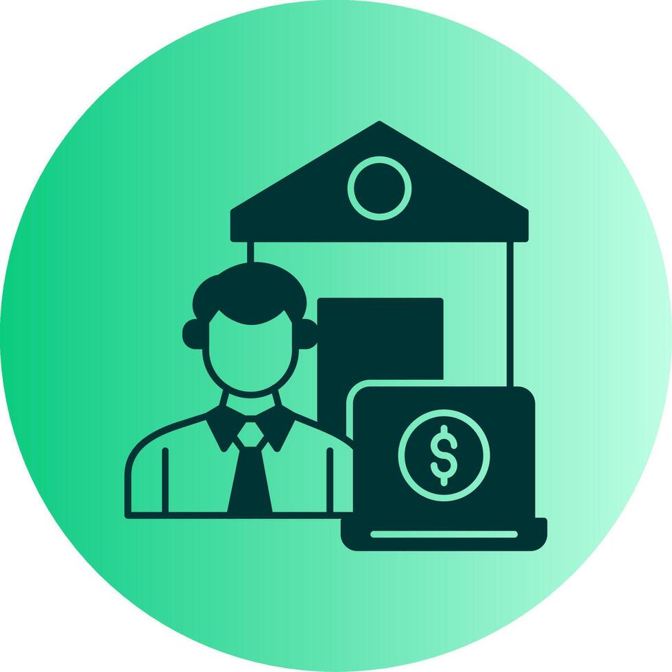 Work From Home Dual Tone Gradient Circle Icon vector