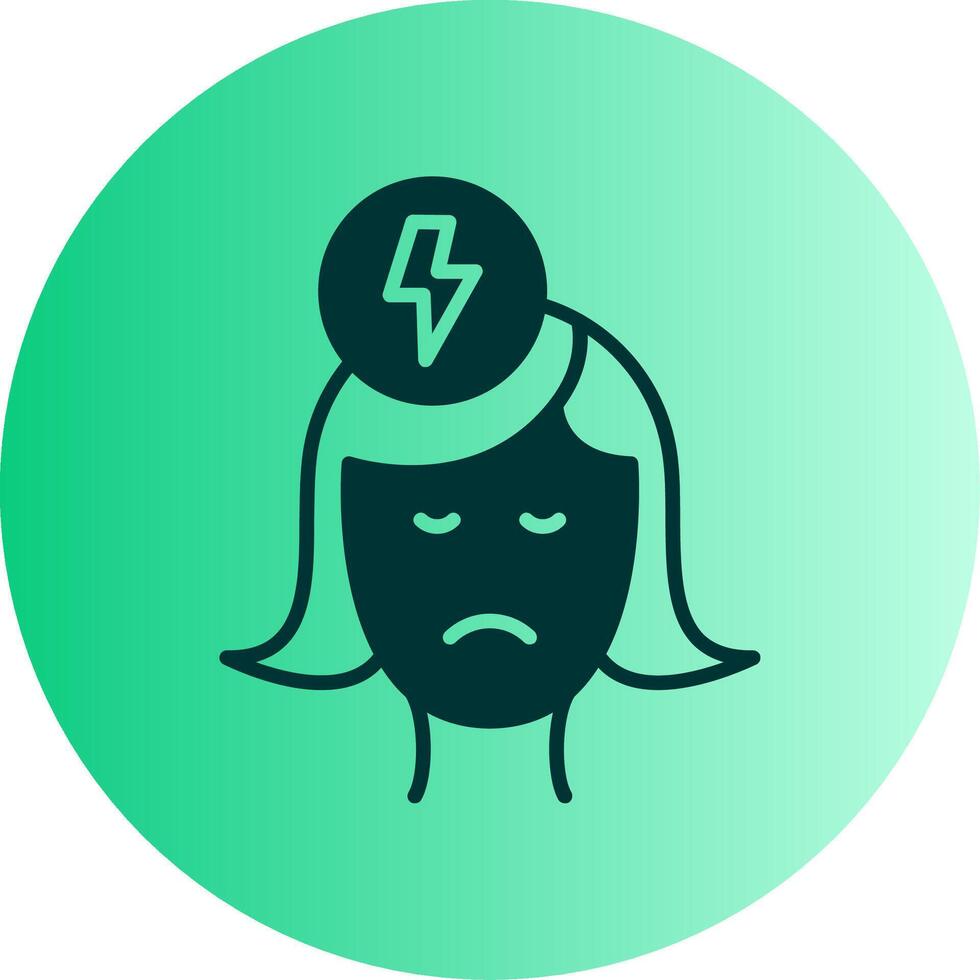 Anxiety Dual Tone Gradient Circle Icon vector