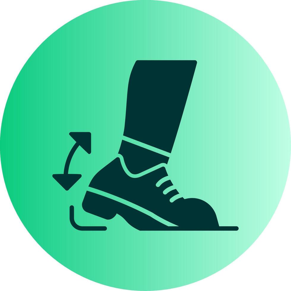 Heel Drop Dual Tone Gradient Circle Icon vector