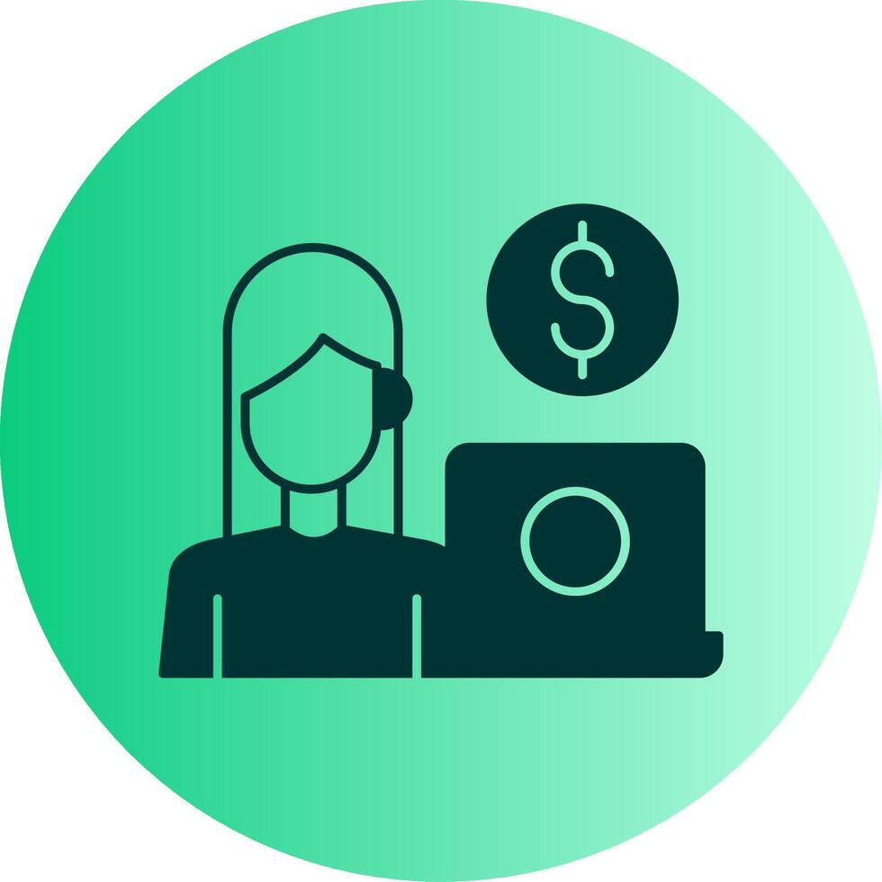 Freelancer Dual Tone Gradient Circle Icon vector