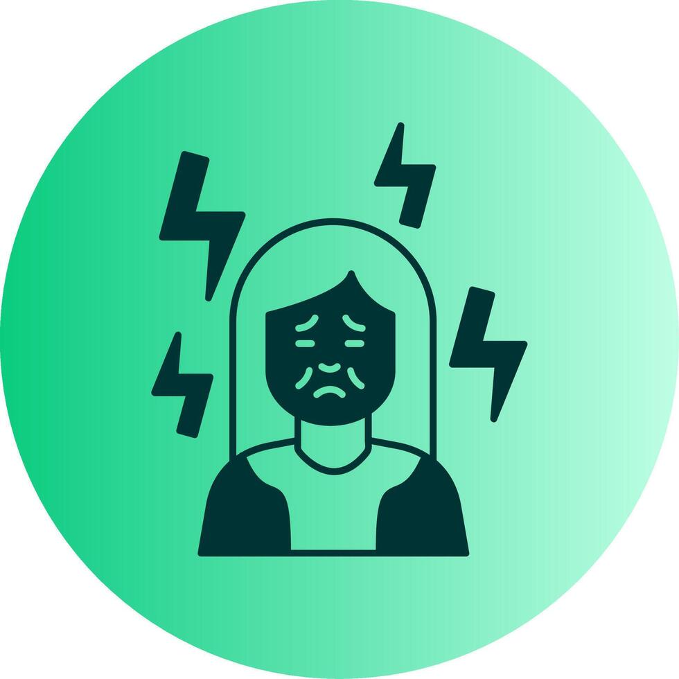 Depression Dual Tone Gradient Circle Icon vector