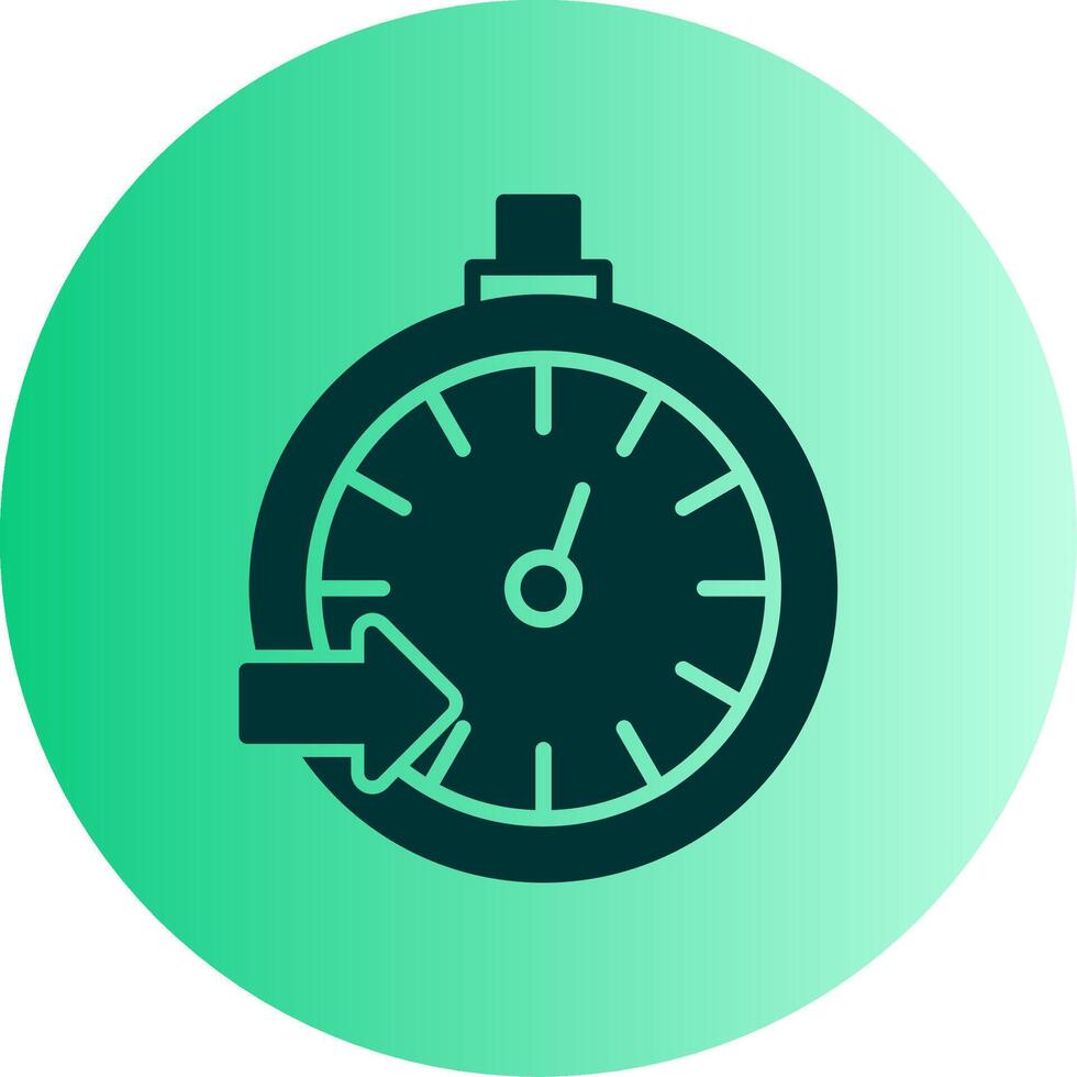 Pace Clock Dual Tone Gradient Circle Icon vector