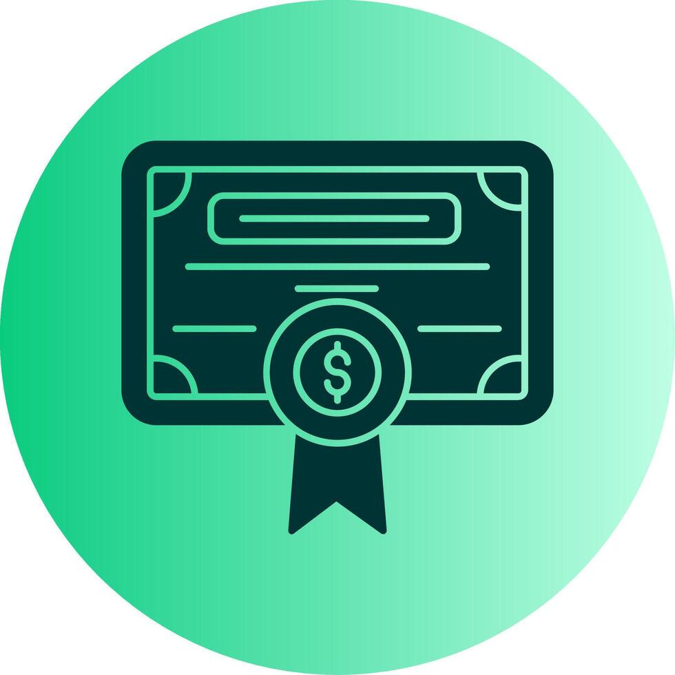 License Dual Tone Gradient Circle Icon vector